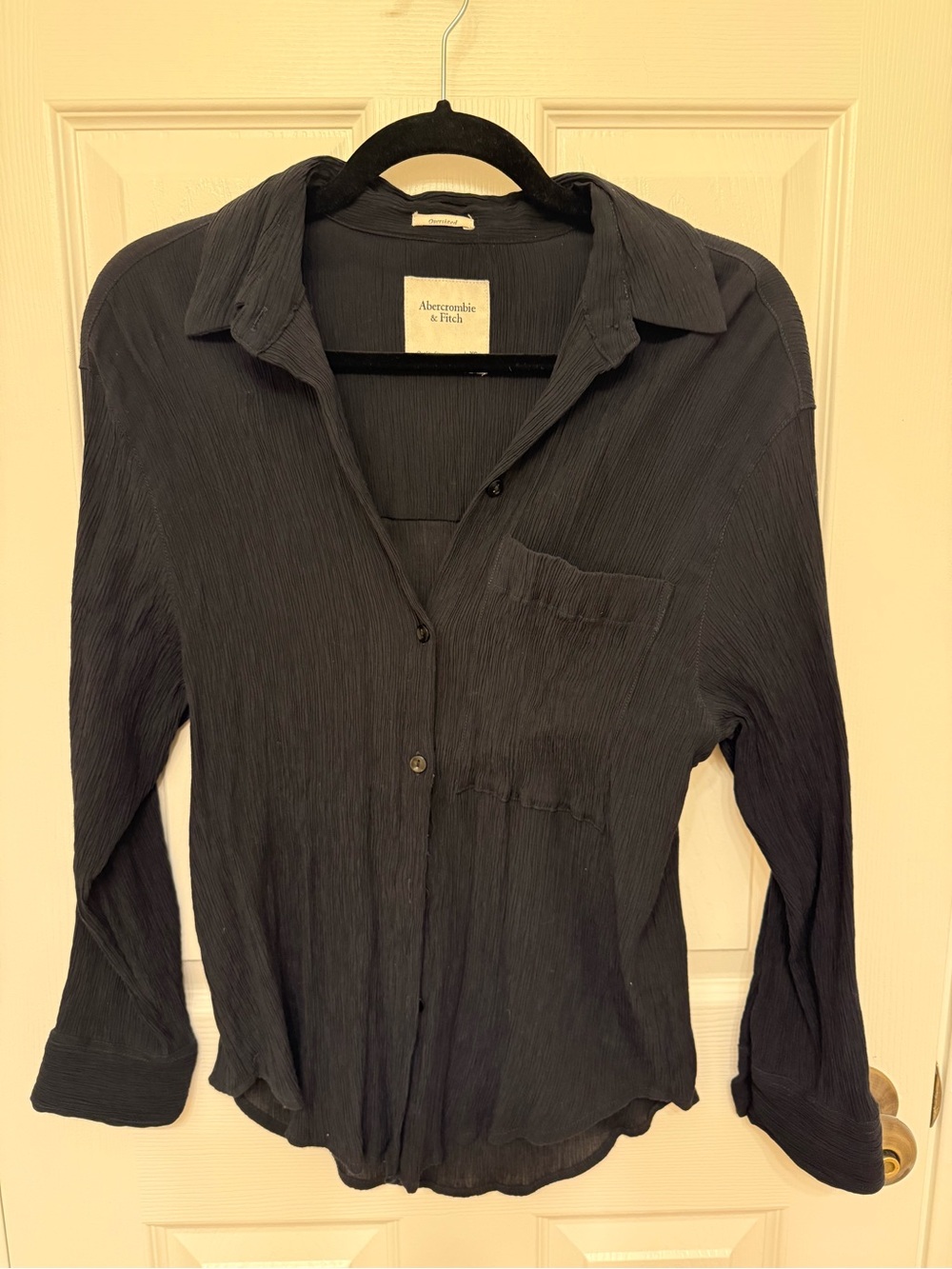 Abercrombie & Fitch oversized crinkle textured shirt